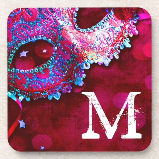 Masquerade Maskenkostüm Hal Monogram Drink Unterse Getränkeuntersetzer (Vorderseite)