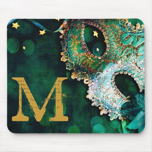Masquerade Maskenkostüm Monogram Initial Mouse Pad Mousepad (Vorne)
