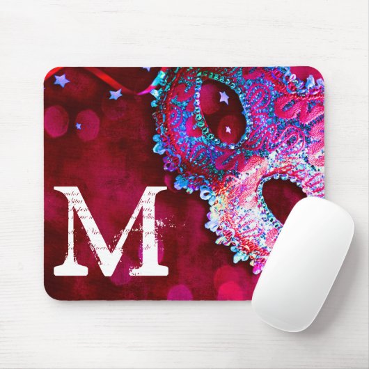 Masquerade Maskenkostüm Monogram Initial Mouse Pad Mousepad (Mit Mouse)