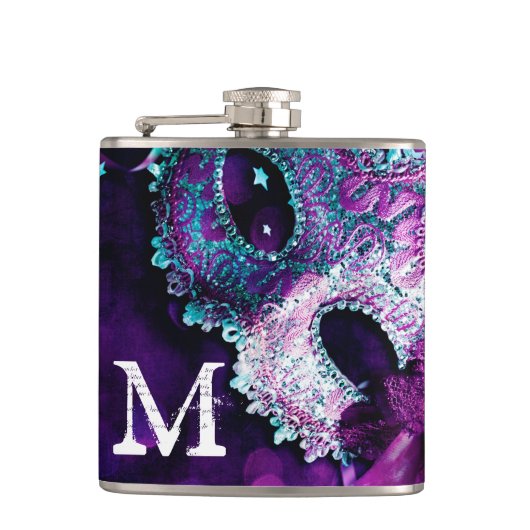 Masquerade Maskenkostüm Monogram Whiskey Flask Flachmann (Vorderseite)