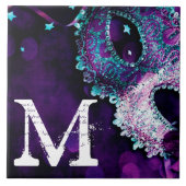 Masquerade Maskensaal Monogram Display Tile Fliese (Vorderseite)