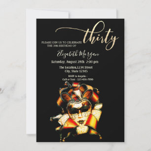 Masquerade, Masque Black 30. Geburtstag Einladung