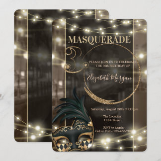 Masquerade Masque String Lights 30. Geburtstag Einladung