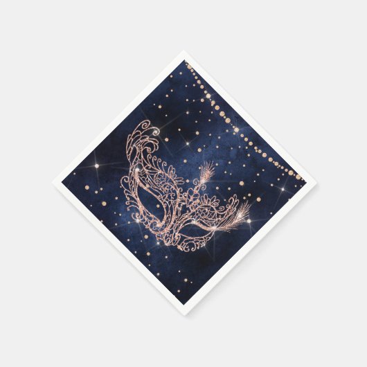 Masquerade Masquerade elegante Rose Gold Glitzer G Serviette (Ecke)