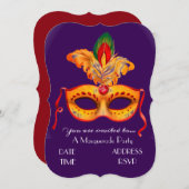 Masquerade Masquerade Party Masquersade Einladung (Vorne/Hinten)