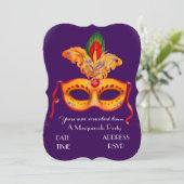 Masquerade Masquerade Party Masquersade Einladung (Stehend Vorderseite)