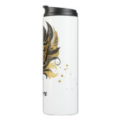Masquerade Motif Quinceanera Black Gold ID1031 Thermosbecher (Nach rechts gedreht)
