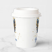 Masquerade Motif Quinceanera Blue Gold ID1031 Pappbecher (Rechts)