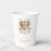 Masquerade Motif Quinceanera Rose Gold ID1031 Pappbecher (Vorderseite)