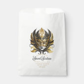 Masquerade Motif Sweet 16 Black Gold ID1032 Geschenktütchen (Vorderseite)