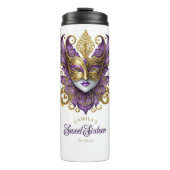 Masquerade Motif Sweet 16 Lila Gold ID1032 Thermosbecher (Vorderseite)