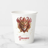 Masquerade Motif Sweet 16 Red Gold ID1032 Pappbecher (Rückseite)