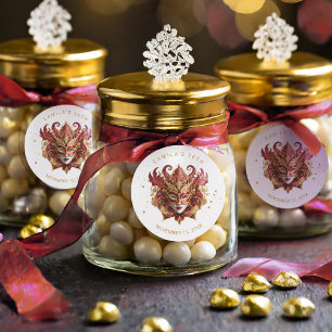 Masquerade Motif Sweet 16 Red Gold ID1032 Runder Aufkleber