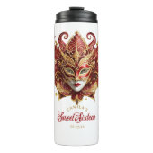 Masquerade Motif Sweet 16 Red Gold ID1032 Thermosbecher (Vorderseite)