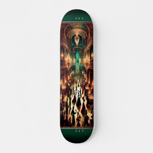 "Masquerade Mystique: Viktorianisches Ball Skatebo Skateboard (Vorne)