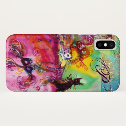 MASQUERADE NACHT / LADY MIT SCHWARZEM KATZMONOGRAM Case-Mate iPhone HÜLLE (Rückseite (Horizontal))