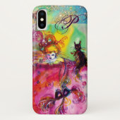 MASQUERADE NACHT / LADY MIT SCHWARZEM KATZMONOGRAM Case-Mate iPhone HÜLLE (Rückseite)