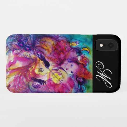 MASQUERADE-NACHT-VIOLINIST UND OWL-Monogramm Case-Mate iPhone Hülle (Rückseite (Horizontal))