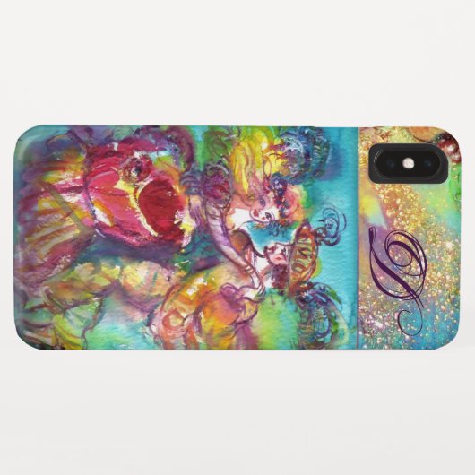 MASQUERADE NIGHT / CARNIVAL DANCE MONOGRAMM Case-Mate iPhone HÜLLE (Rückseite (Horizontal))