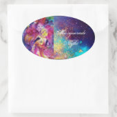 MASQUERADE NIGHT Karnevalsmusiker Rosa Kostüm Ovaler Aufkleber (Tasche)