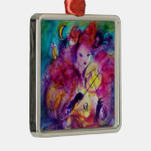 MASQUERADE NIGHT Karnevalsmusiker Rosa Kostüm Silbernes Ornament (Rechts)