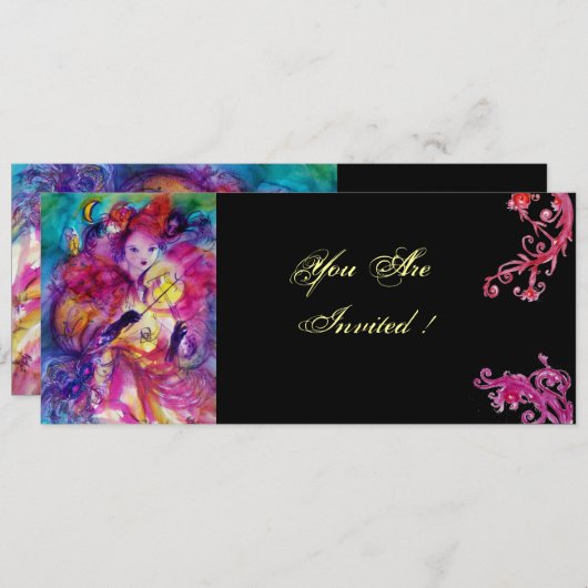 MASQUERADE NIGHT PARTY EINLADUNG (Vorne/Hinten)