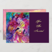 MASQUERADE NIGHT PARTY EINLADUNG (Vorne/Hinten)