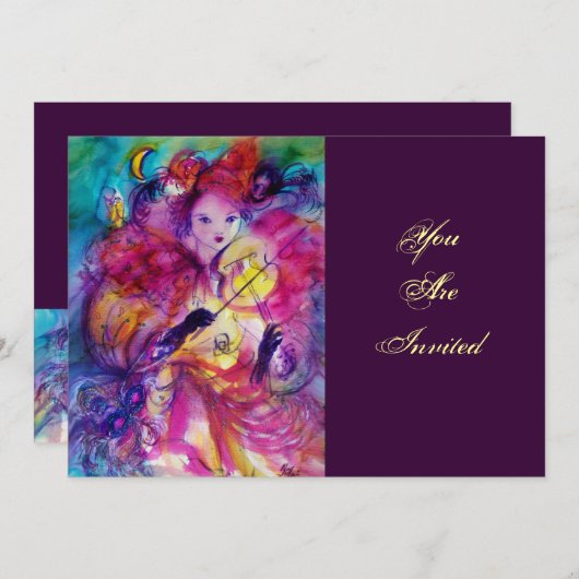 MASQUERADE NIGHT PARTY EINLADUNG (Vorne/Hinten)