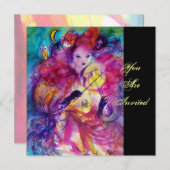 MASQUERADE NIGHT PARTY EINLADUNG (Vorne/Hinten)