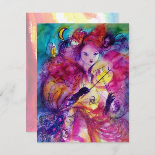 MASQUERADE NIGHT PARTY EINLADUNG (Vorne/Hinten)