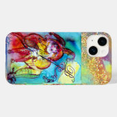 MASQUERADE NIGHT / RED YELLOW JESTER MONOGRAMM Case-Mate iPhone HÜLLE (Rückseite (Horizontal))