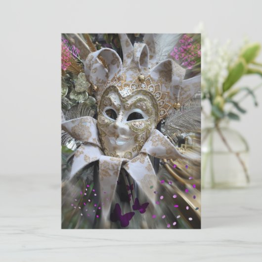 Masquerade Party Einladung (Stehend Vorderseite)