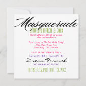 Masquerade-Party Einladung (Rückseite)