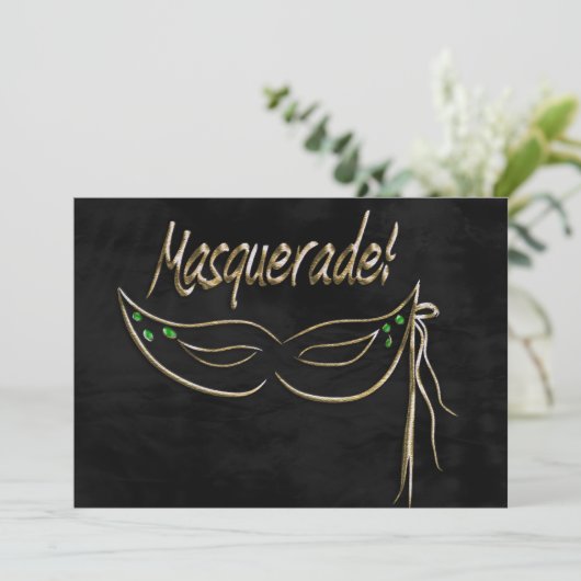 Masquerade-Party Einladung (Stehend Vorderseite)