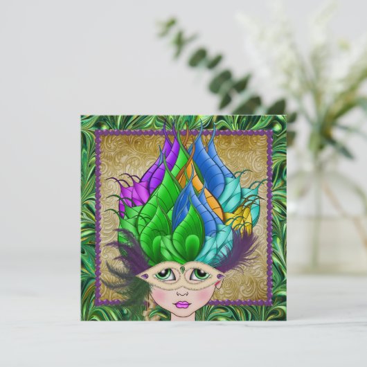 Masquerade-Party Einladung (Stehend Vorderseite)