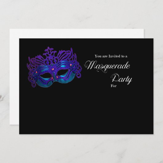 Masquerade Party Einladung (Vorne/Hinten)