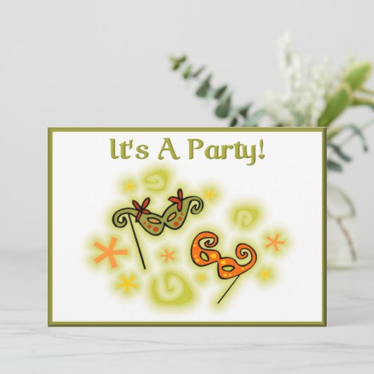 Masquerade-Party Einladung (Stehend Vorderseite)