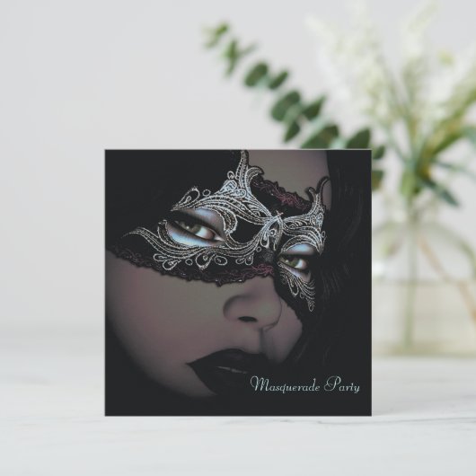 Masquerade Party - Einladung (Stehend Vorderseite)