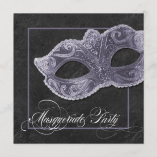 Masquerade-Party Einladung - Schiefergrau