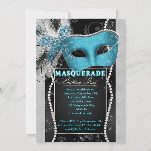 Masquerade-Party Einladungen (Rückseite)