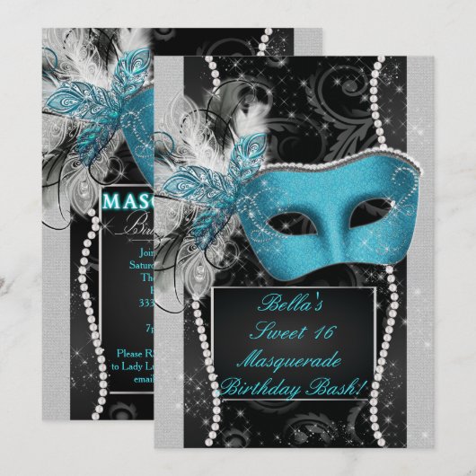 Masquerade-Party Einladungen (Vorne/Hinten)