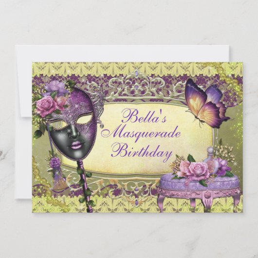 Masquerade-Party Einladungen (Vorderseite)