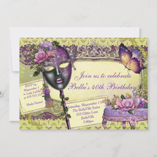 Masquerade-Party Einladungen (Rückseite)