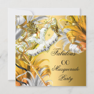 Masquerade Party Fabulous Geburtstag Gold Silber Einladung