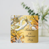 Masquerade Party Fabulous Geburtstag Gold Silber Einladung (Stehend Vorderseite)