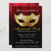 Masquerade Party Feier Extravagante Einladung (Vorne/Hinten)