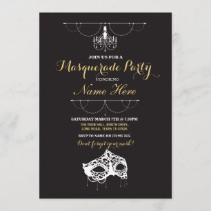 Masquerade Party Geburtstagsfeier Einladung