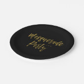 Masquerade Party Gold Foil Teller (Schrägansicht)