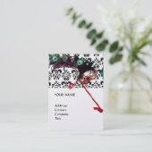 MASQUERADE PARTY lila-blaues Damastgold Visitenkarte (Stehend Vorderseite)