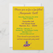 Masquerade Party Lila Feathermaske Einladung (Rückseite)